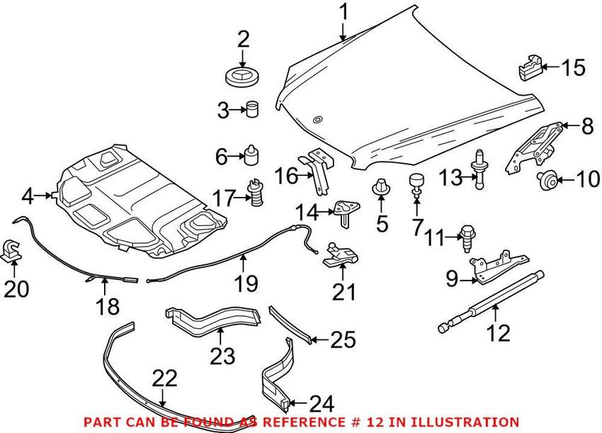 Mercedes Hood Lift Support 2049801064